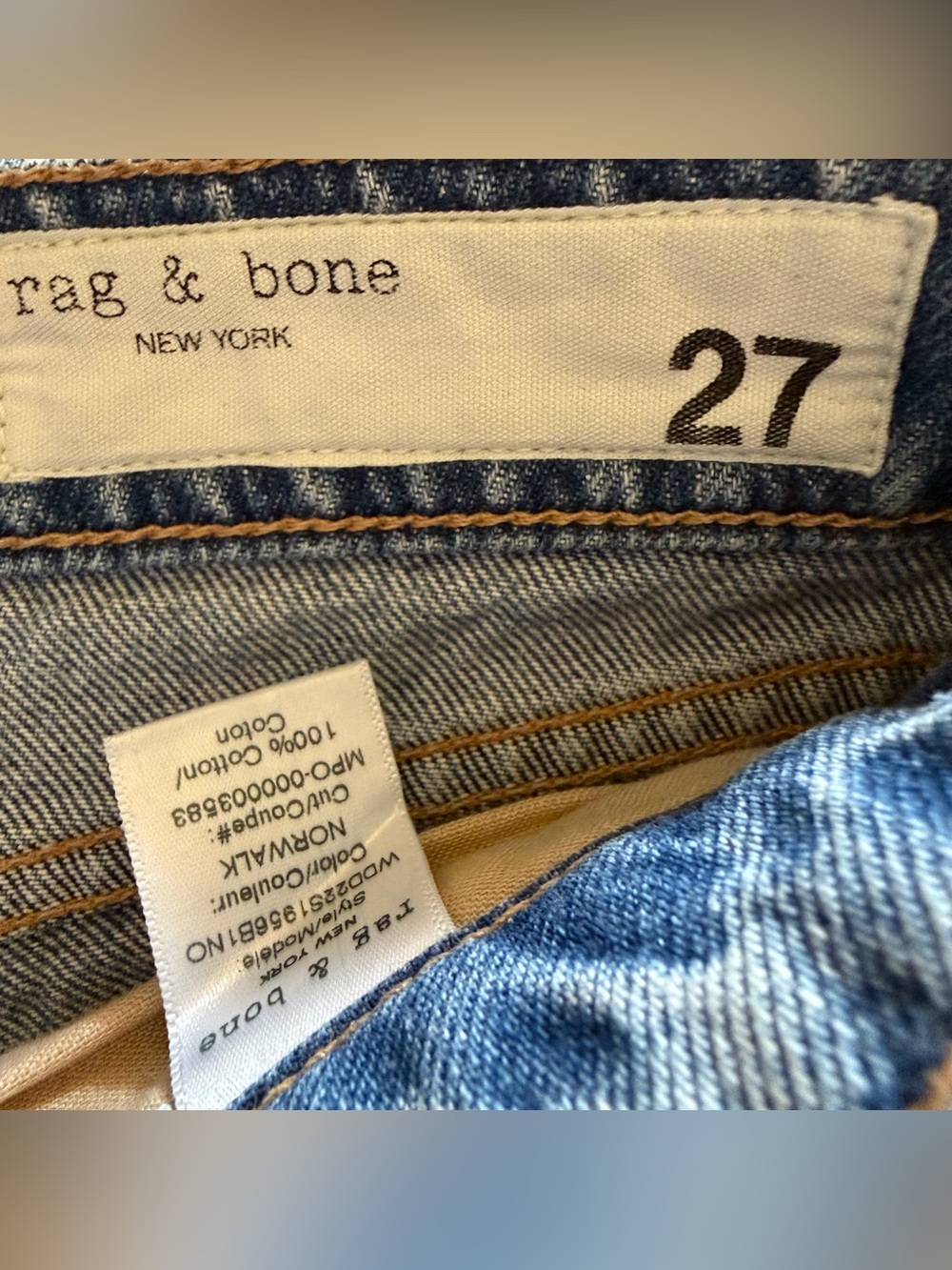 Rag & Bone Women’s Dre Low Rise Blue Distressed Denim Shorts Size 27 - Picture 7 of 8